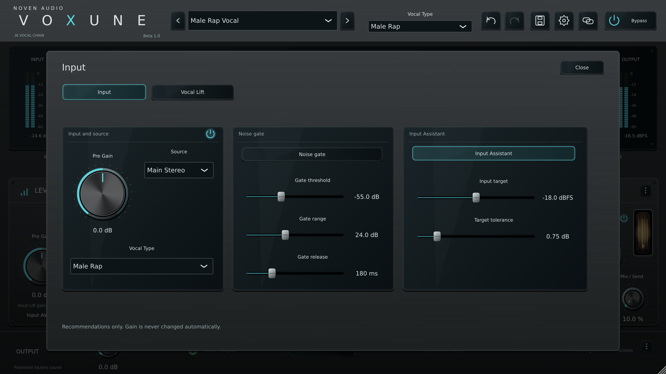 Voxune Pro Level detailed panel
